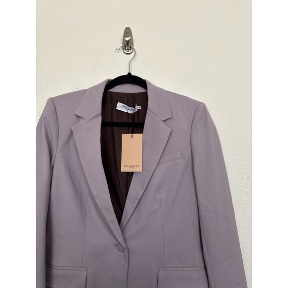 MM Lafleur The Yiyan Blazer Wool Twill Light Lilac Purple One Button Women 4 NEW - Picture 3 of 12